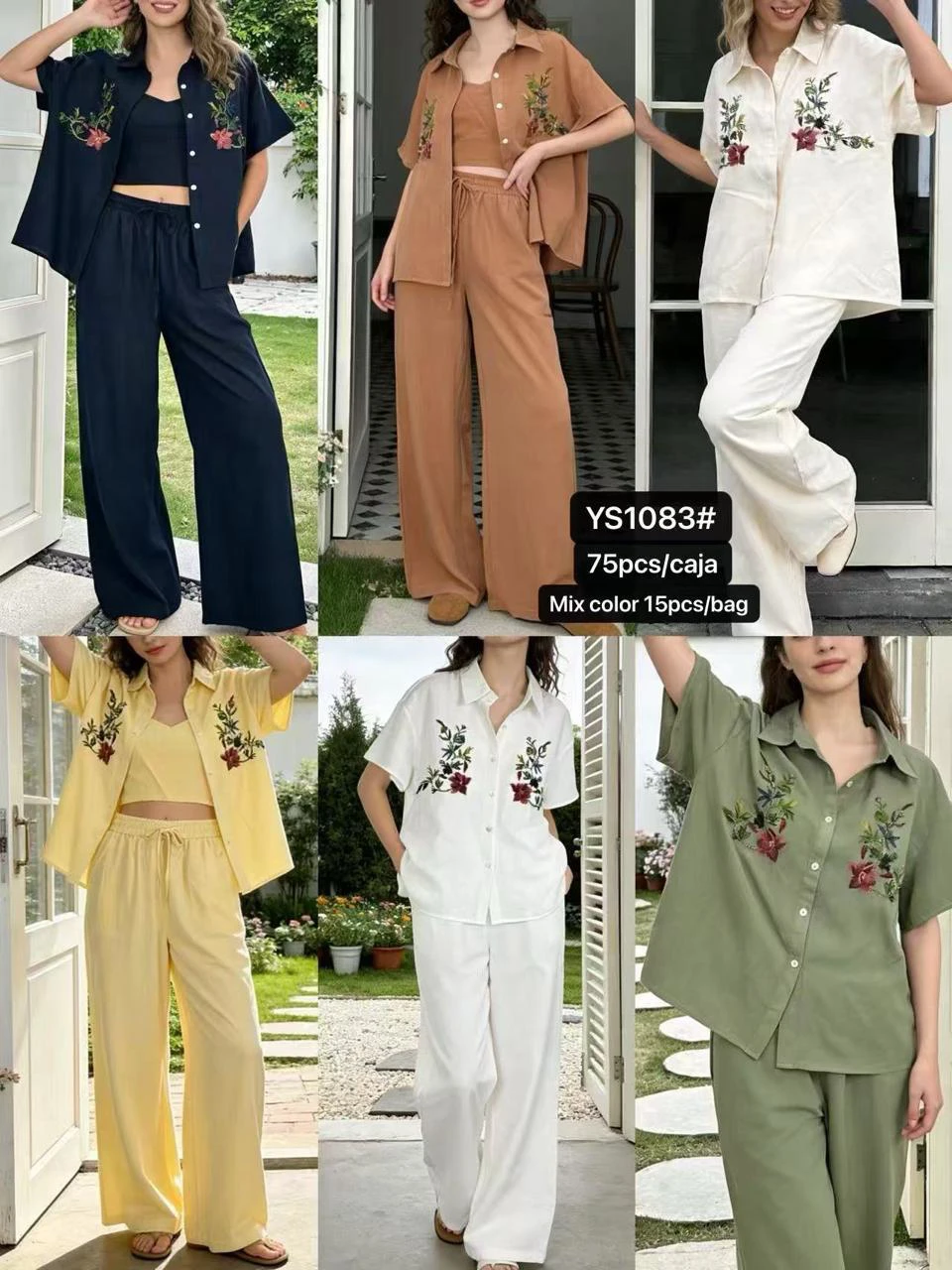 Conjunto de camisa de manga corta y pantalón-YS1083