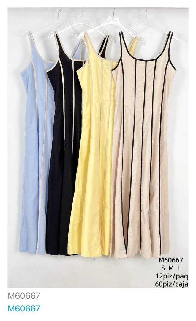 Vestido largo de tirantes-M60667