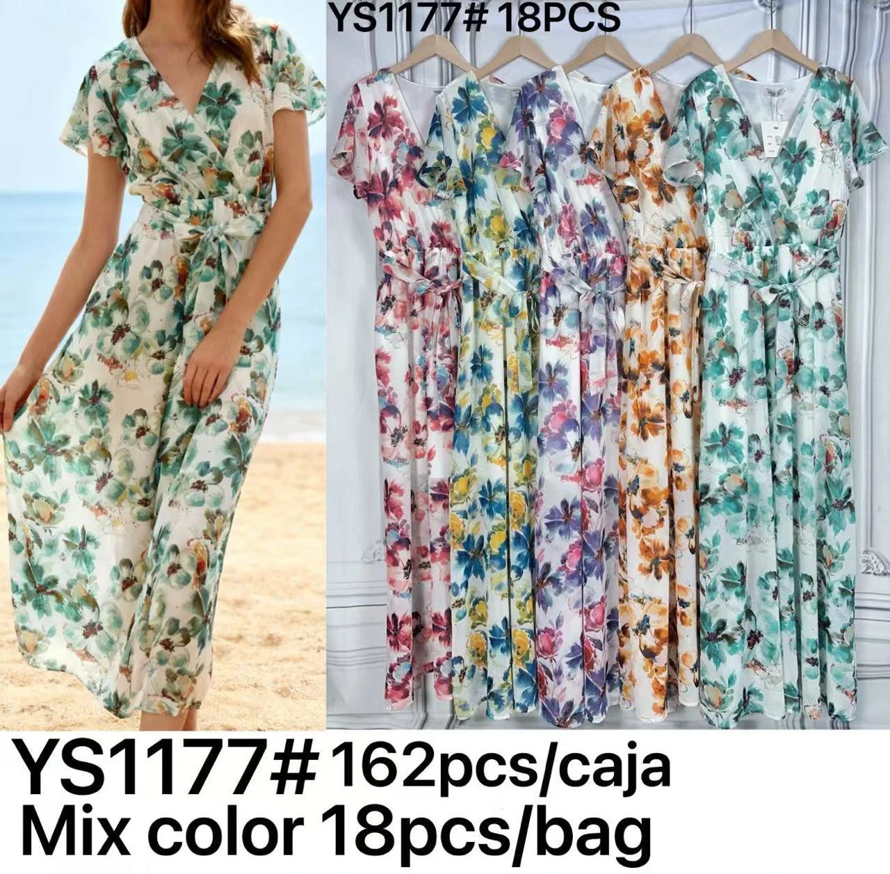 Vestido de mujer con estampado floral-YS1177