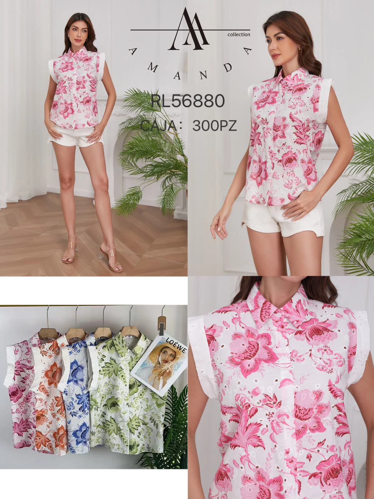 Blusa sin mangas con estampado floral-RL56880