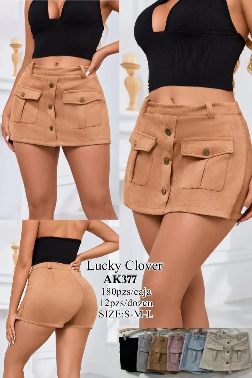 Falda tipo short con botones-AK377