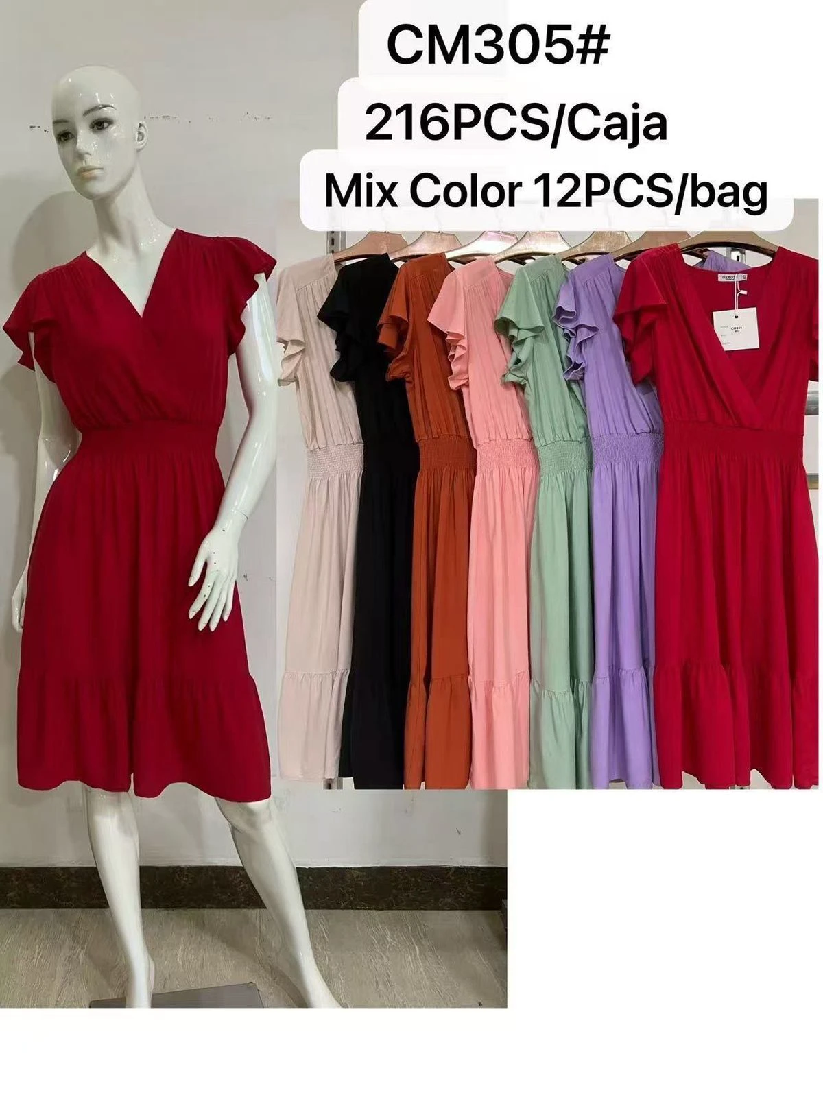 Vestido Corto de Escote en V-CM305