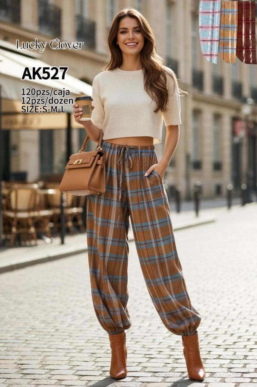 Pantalones Plaid-AK527