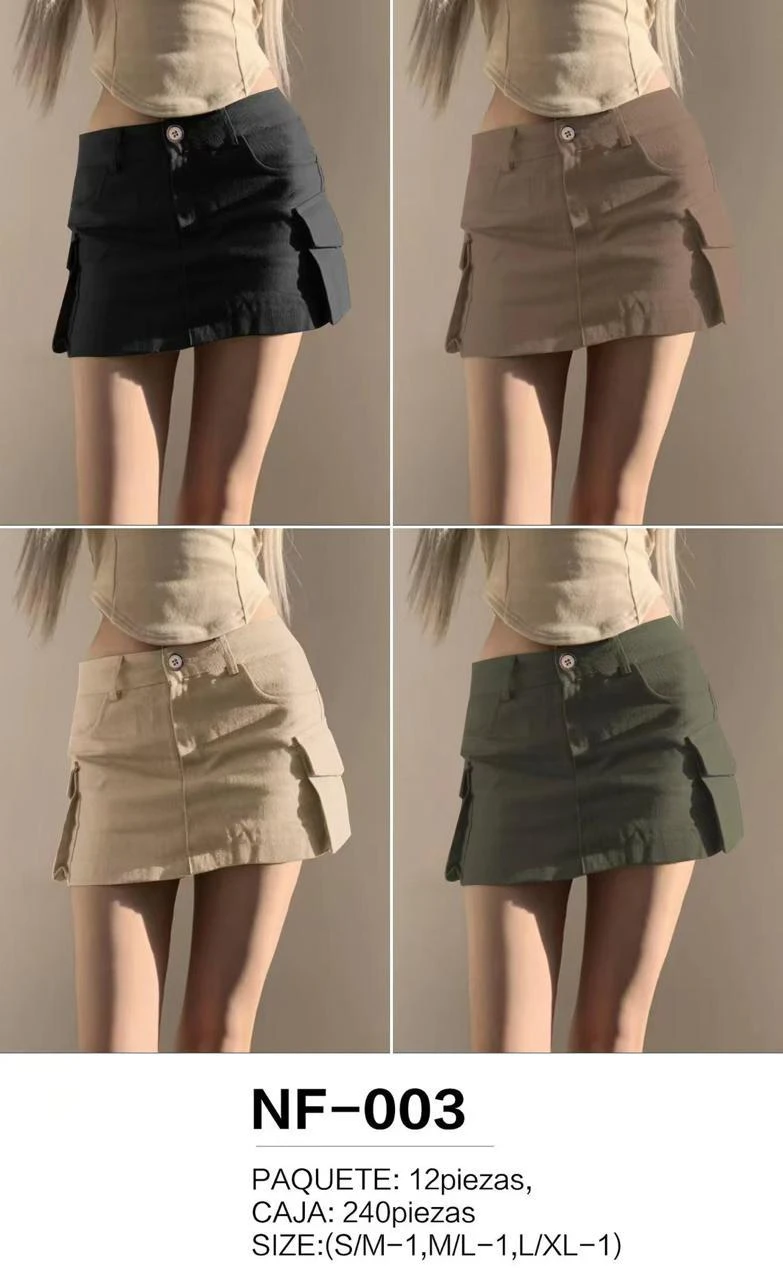 Minifalda cargo con bolsillos-NF003
