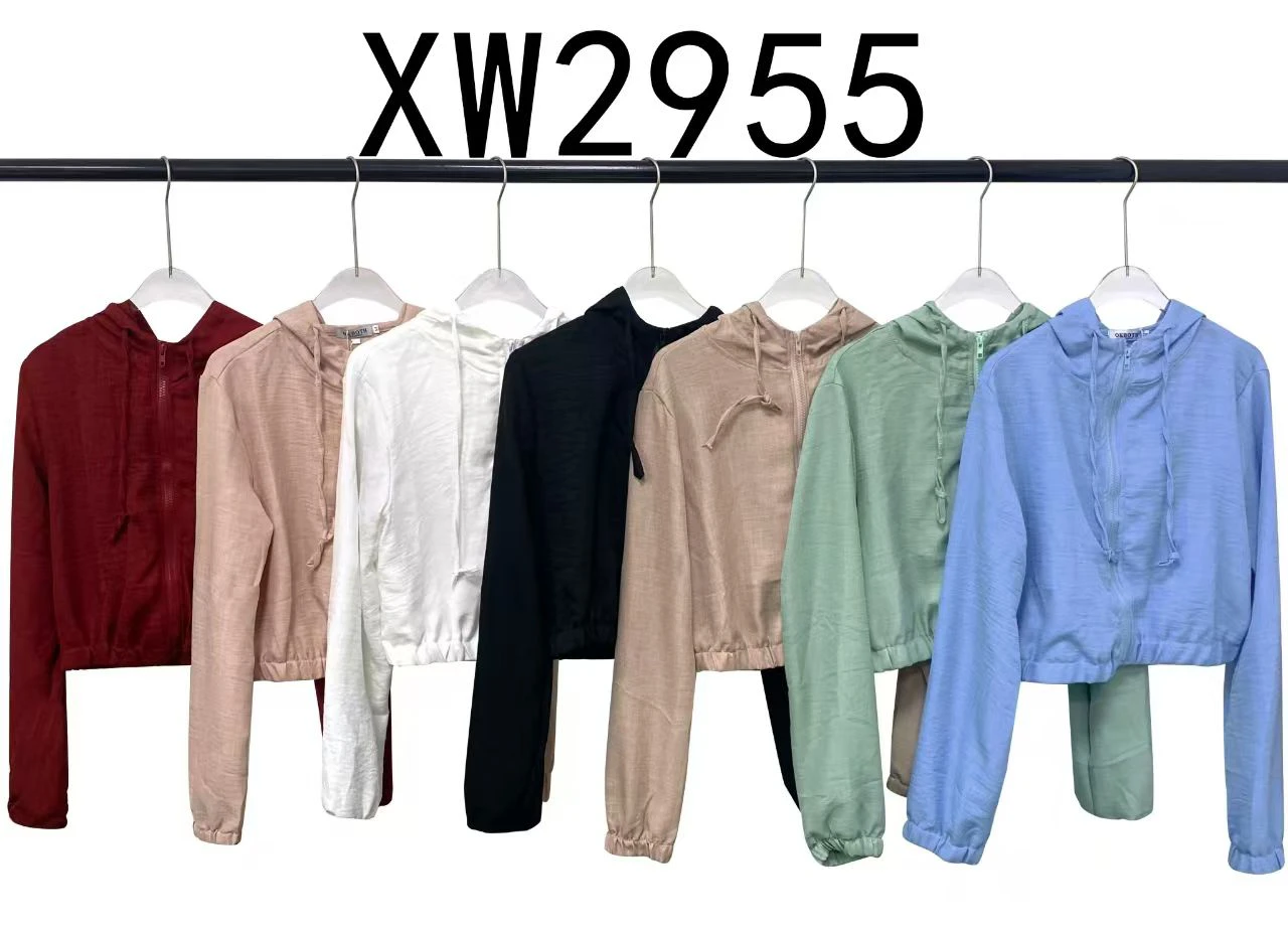 Sudadera ligera con capucha y cremallera-XW2955