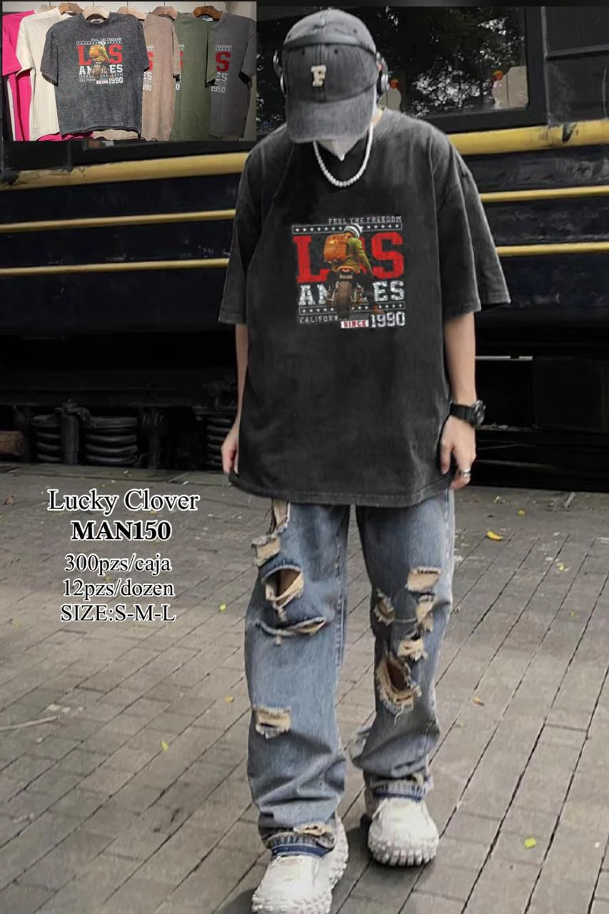 Playera de manga corta con estampado-MAN150