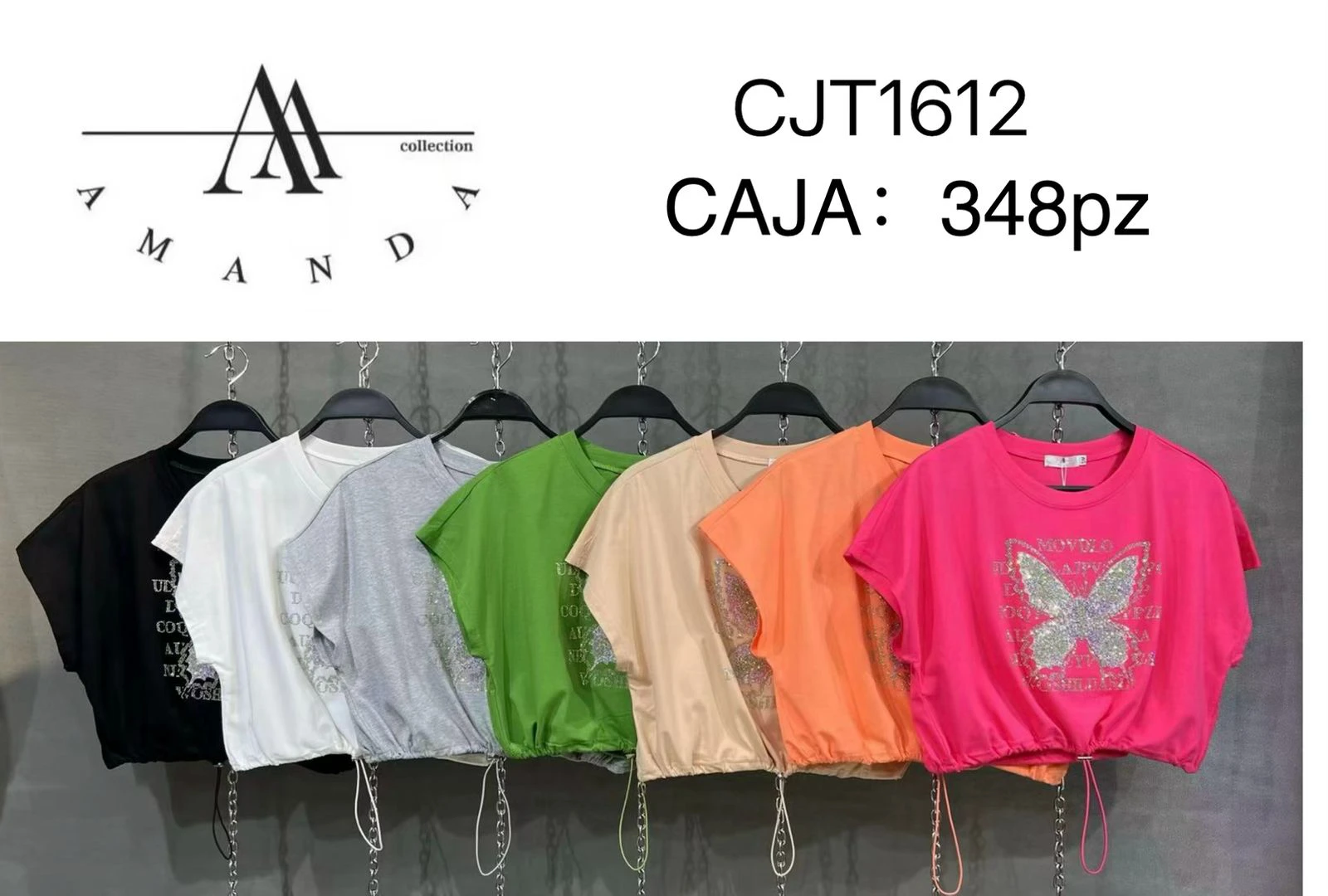 Playeras casuales de mujer con diseño de mariposa-CJT1612