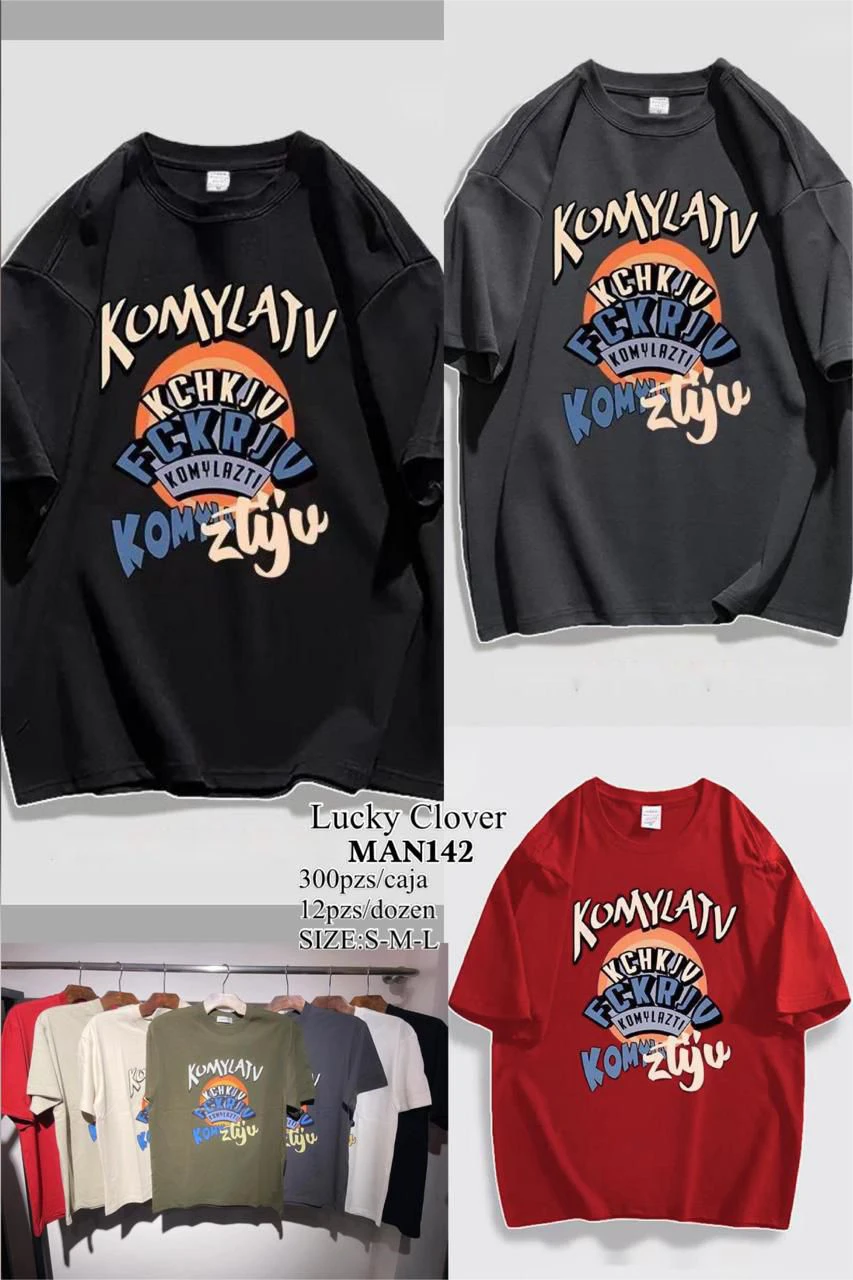 Playera con estampado de letras-MAN142