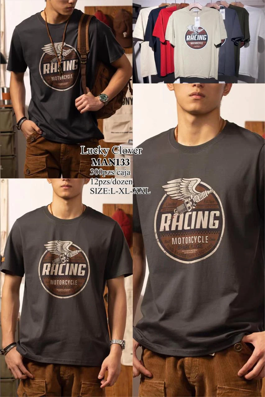 Playera Estampada Racing Motorcycle-MAN133