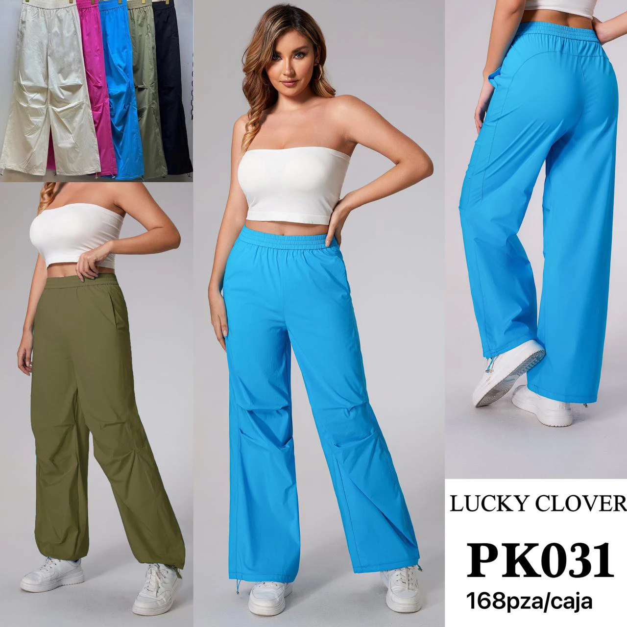 Pantalones deportivos estilo cargo para mujer-PK031