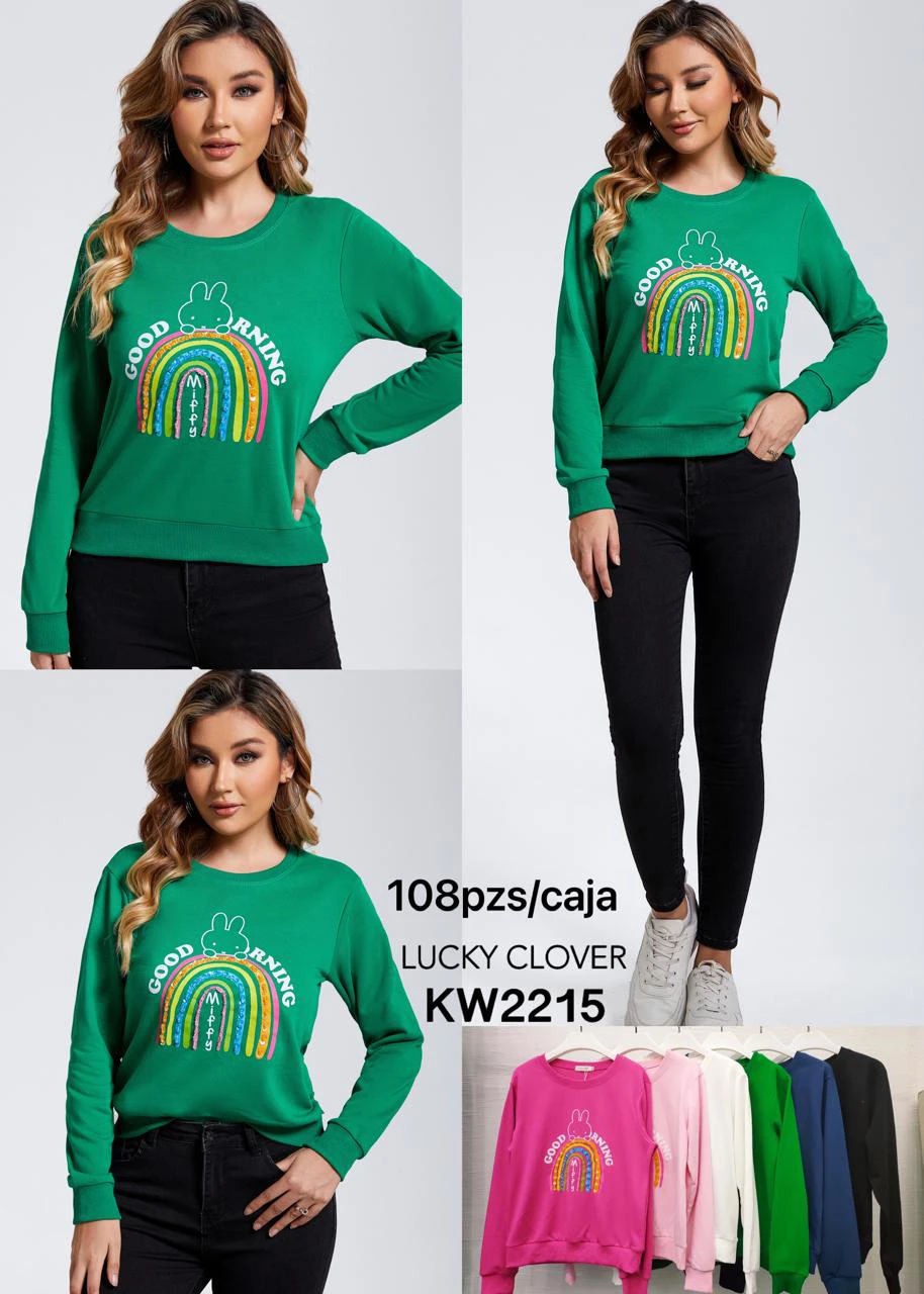 Sudadera estampada Good Morning-KW2215