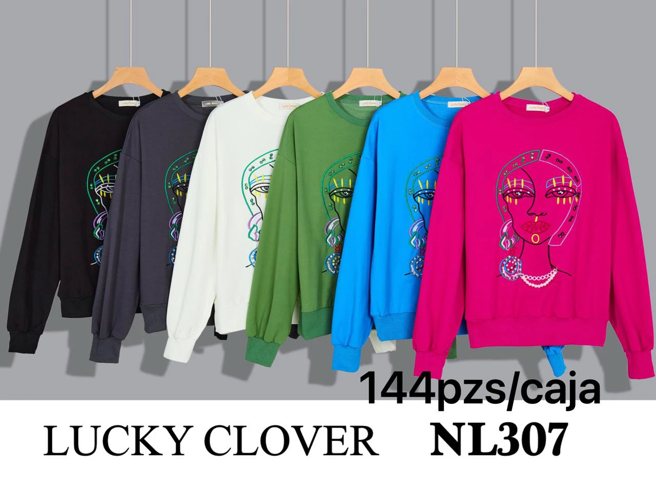 Sudaderas con estampado de cara-NL307