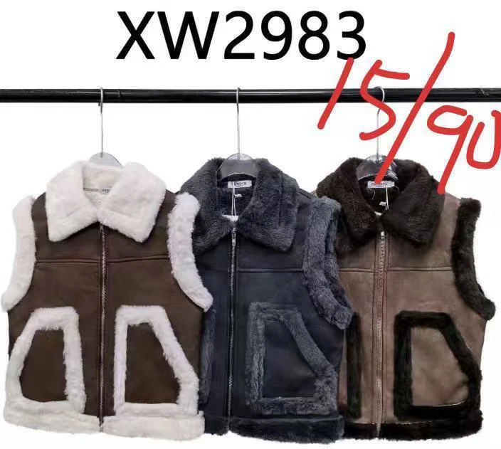 Chalecos de piel con borrego-XW2983