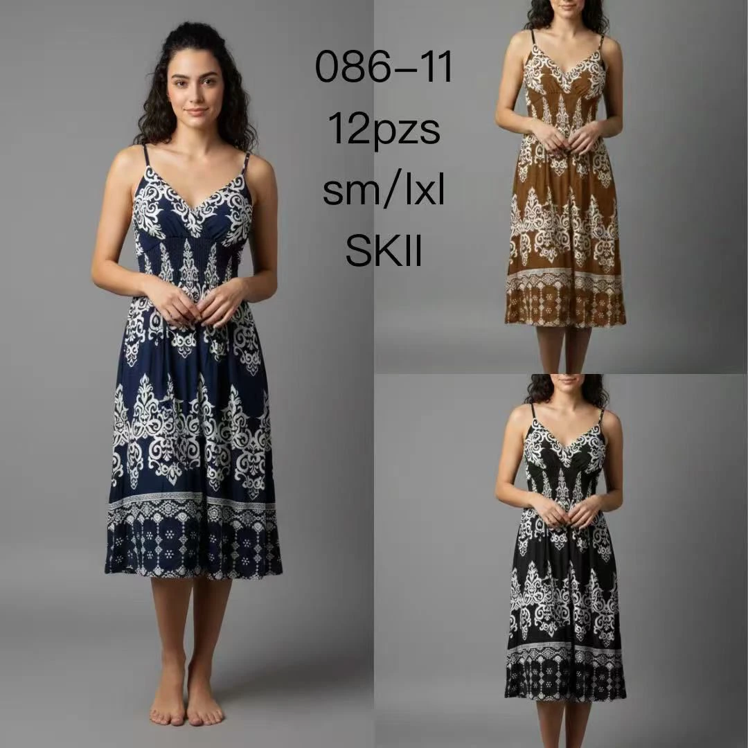 Vestido de Tirantes Estampado-086-11