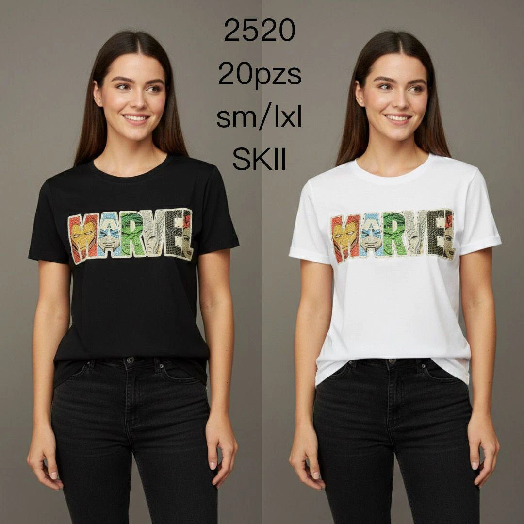 Playera de mujer con estampado de Marvel-2520