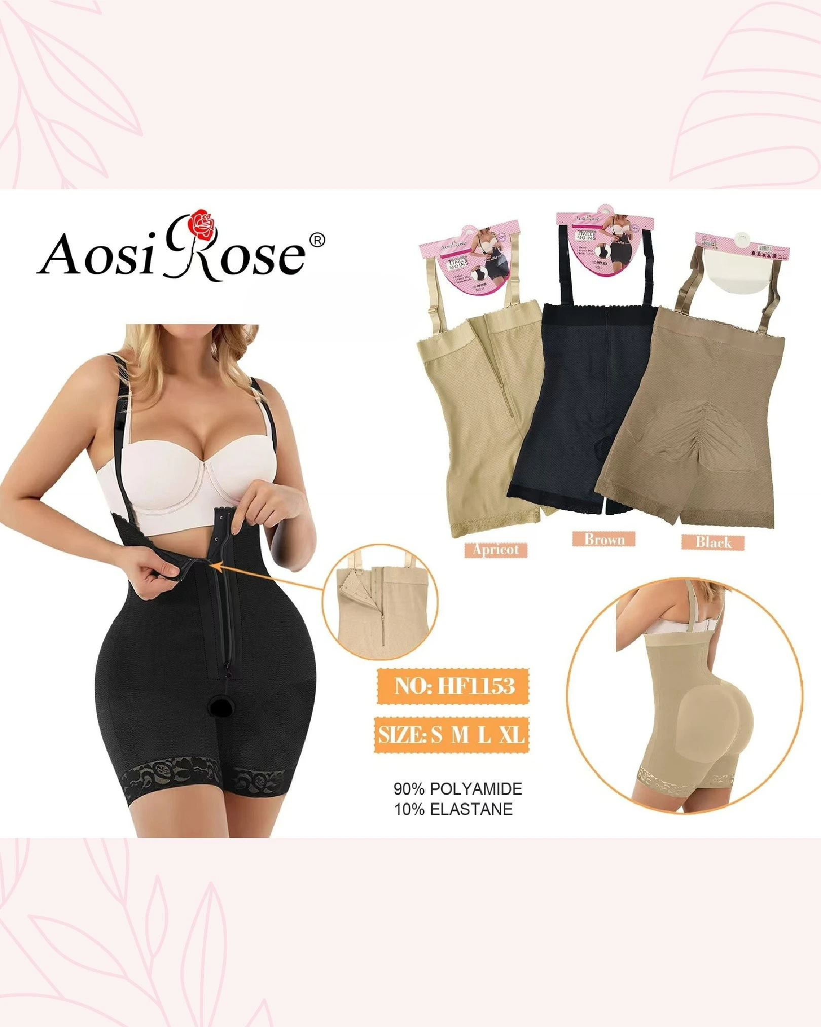 Faja moldeadora de cuerpo con tirantes-HF1153