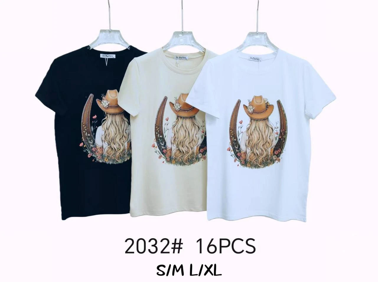 Camiseta con diseño de vaquera-2032