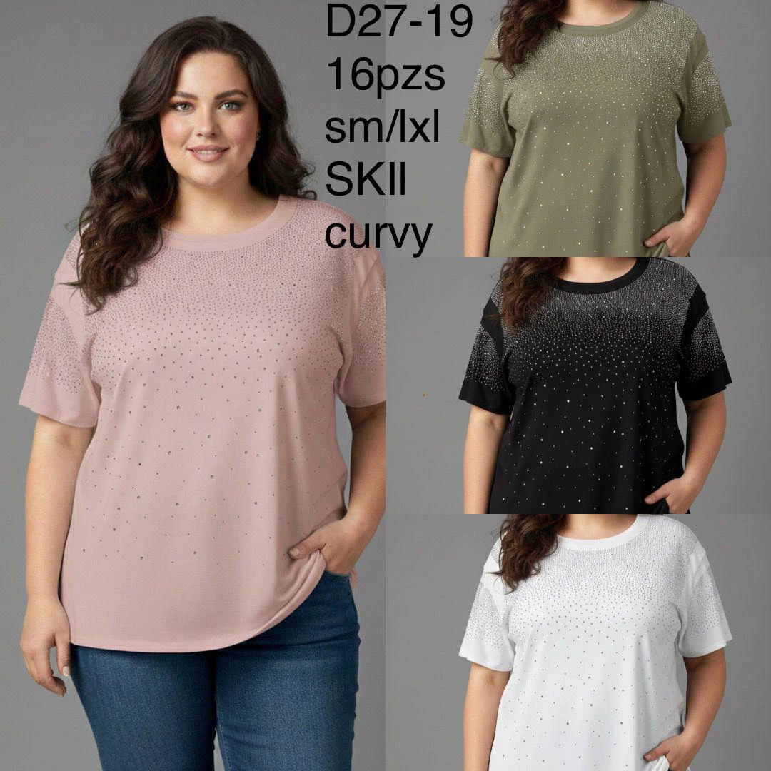 Playeras con pedrería-D27-19
