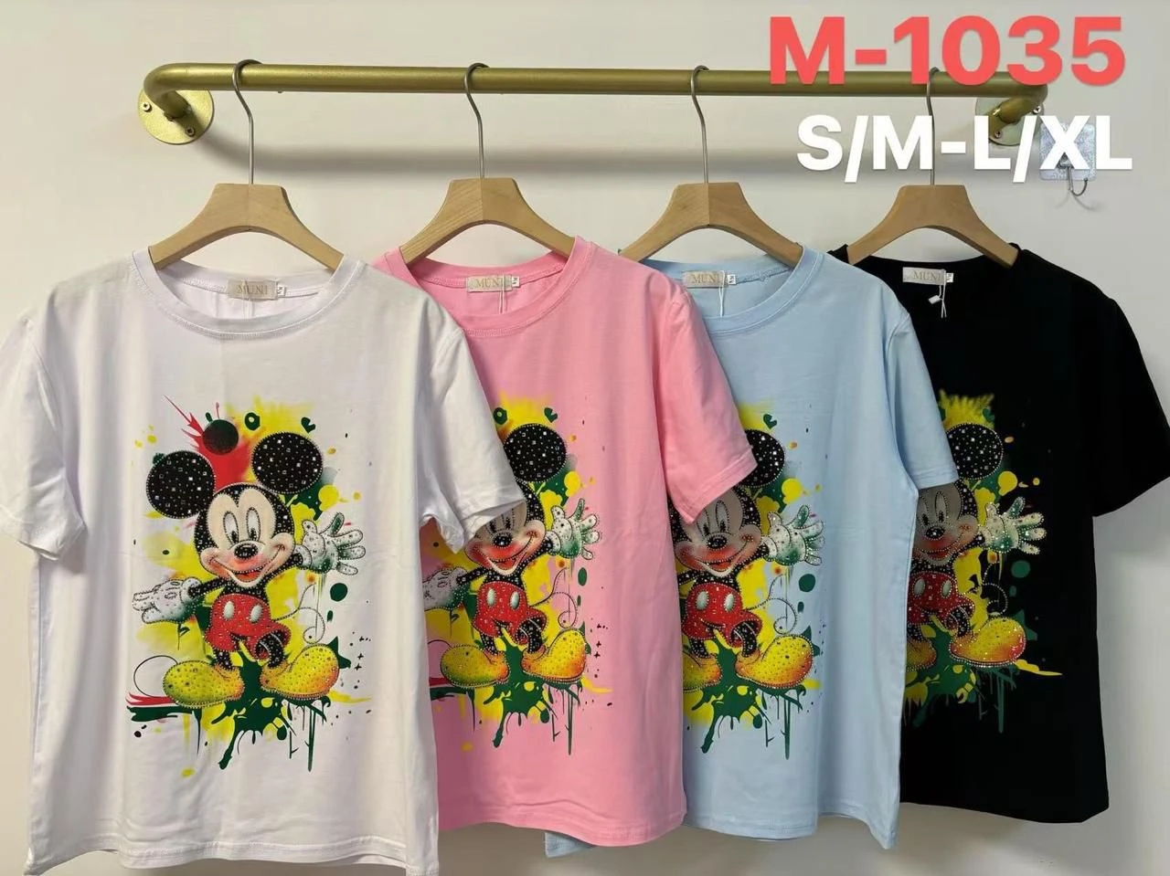 Playera con estampado de Mickey Mouse-M-1035
