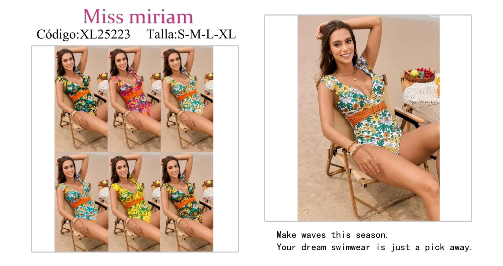 Traje de baño estampado dama-XL25223