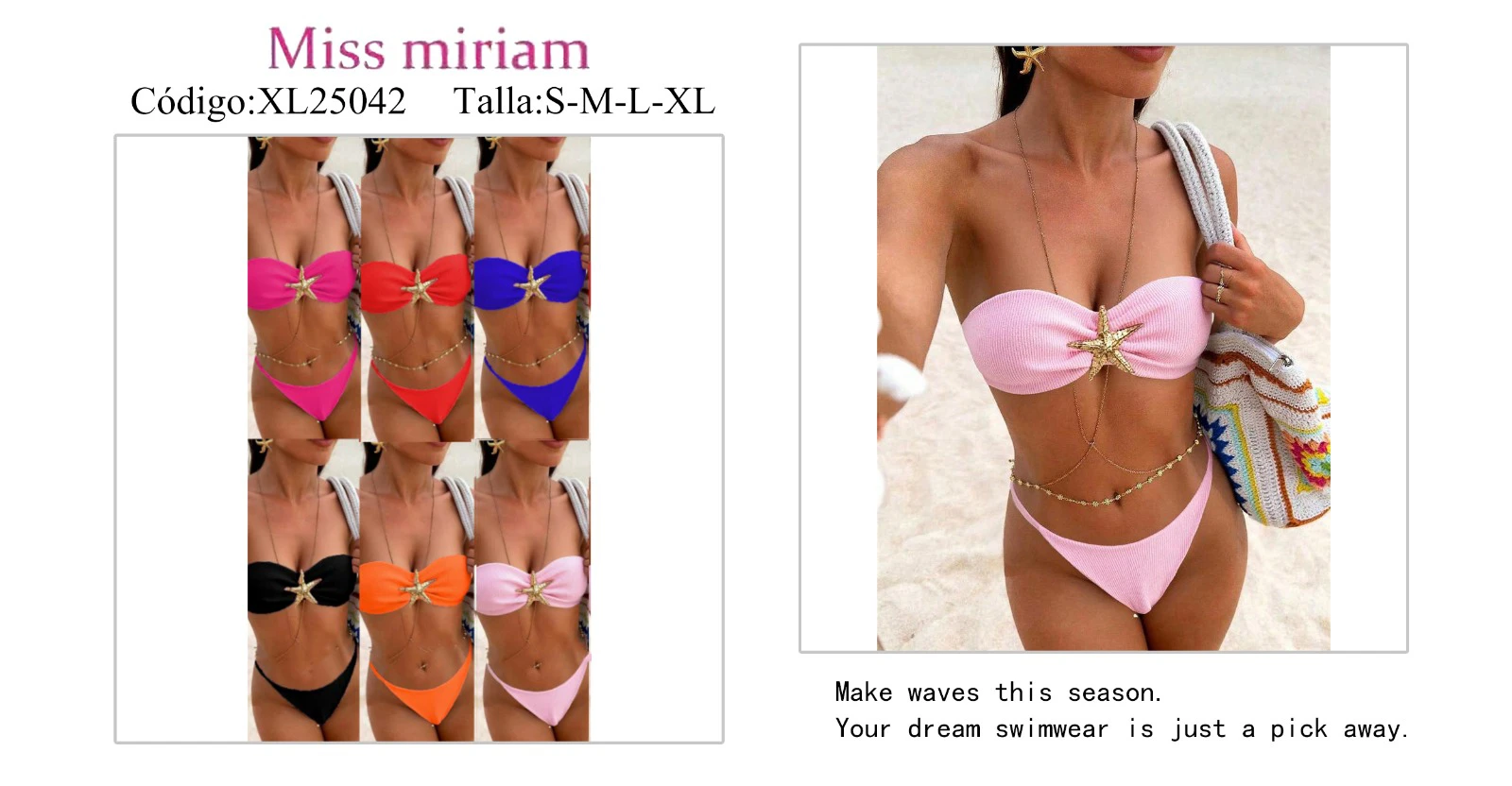 Bikini con estrella de mar-XL25042