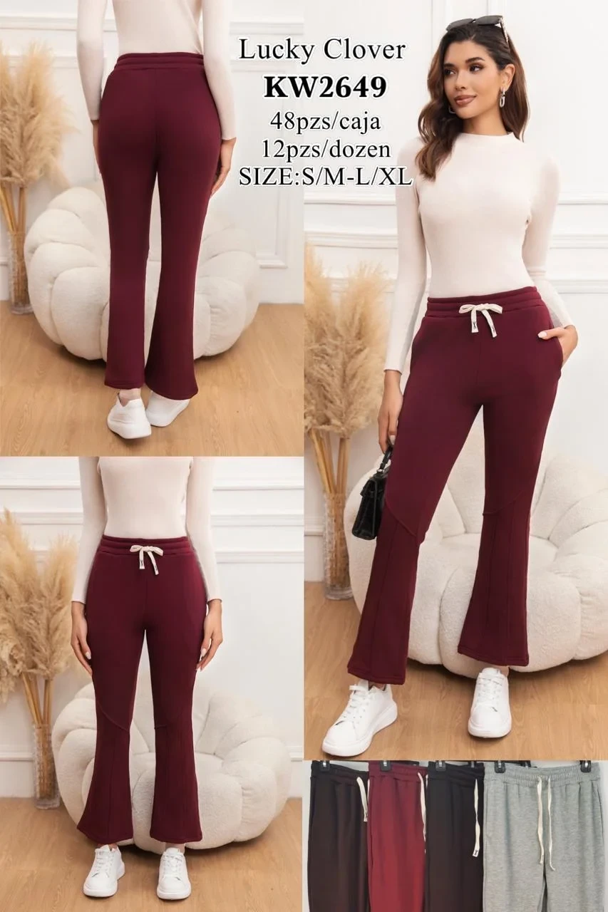 Pantalón acampanado con cordón-KW2649