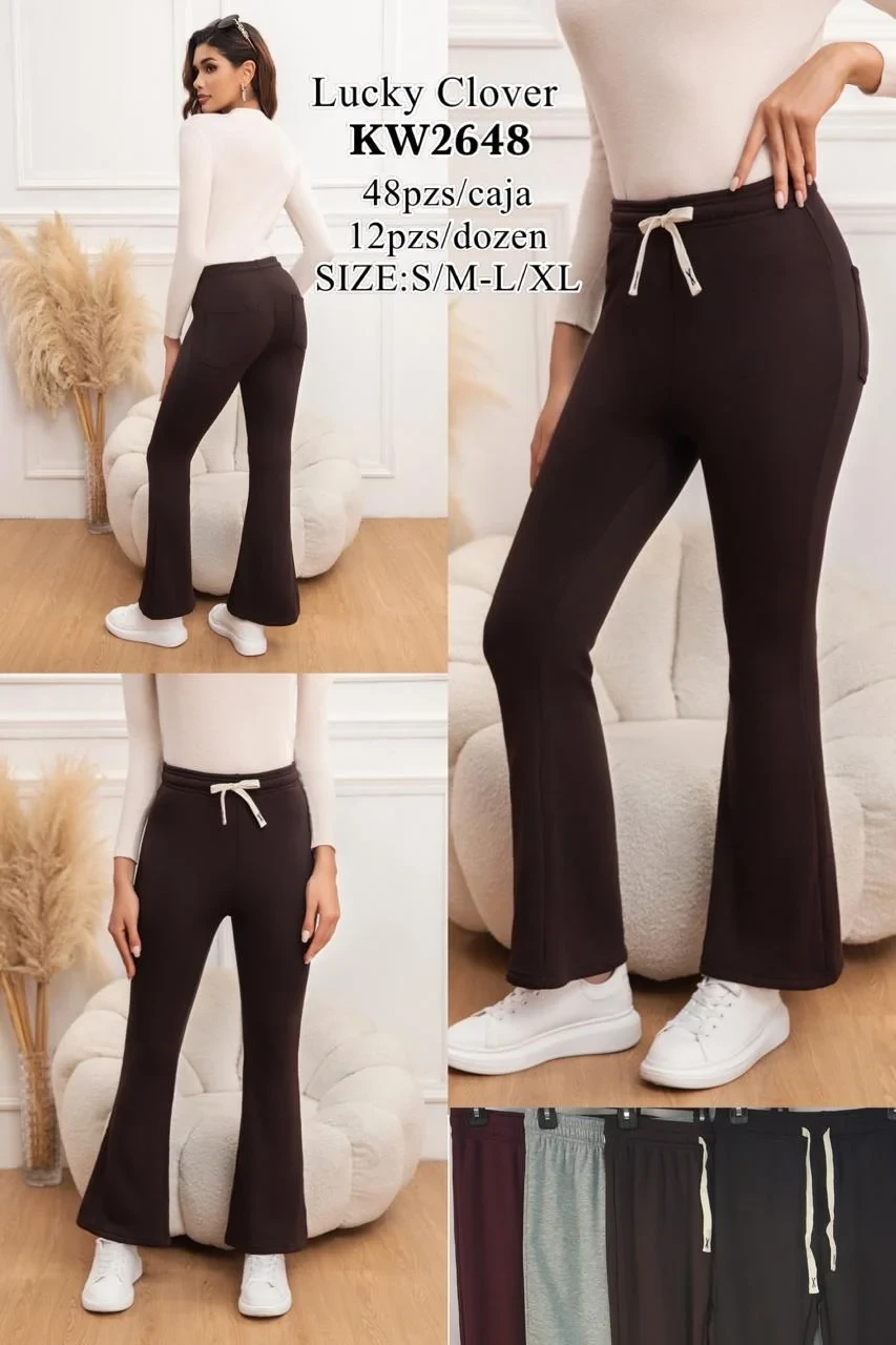 Pantalón acampanado con cordón-KW2648