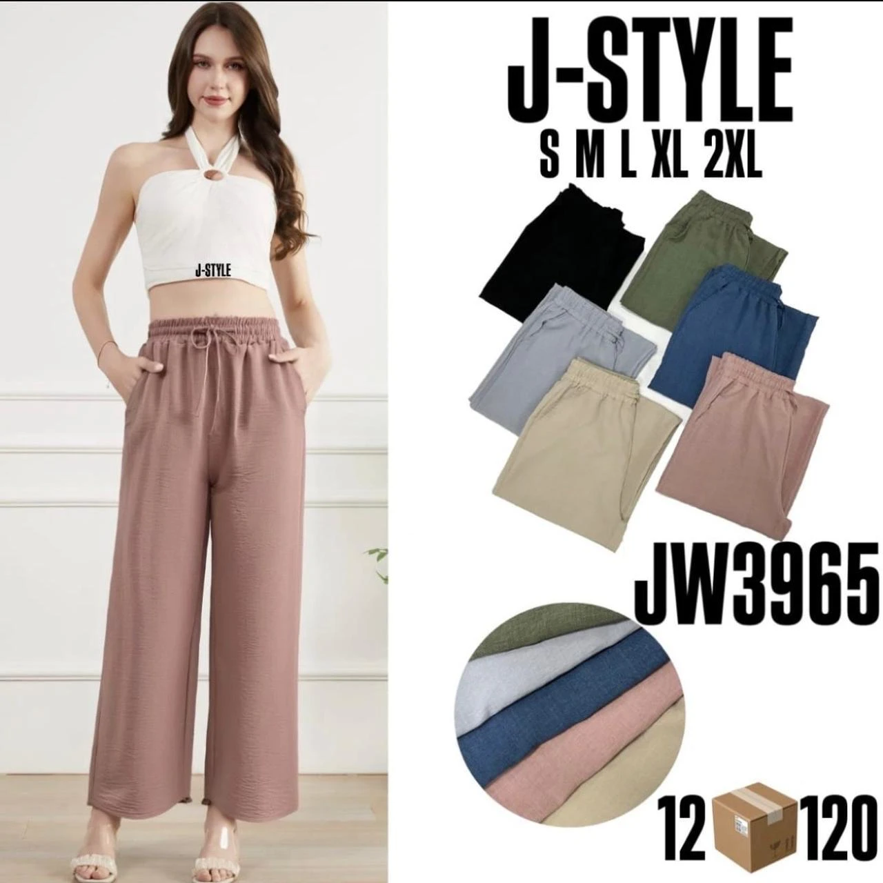 Pantalón Palazzo de Mujer-JW3965