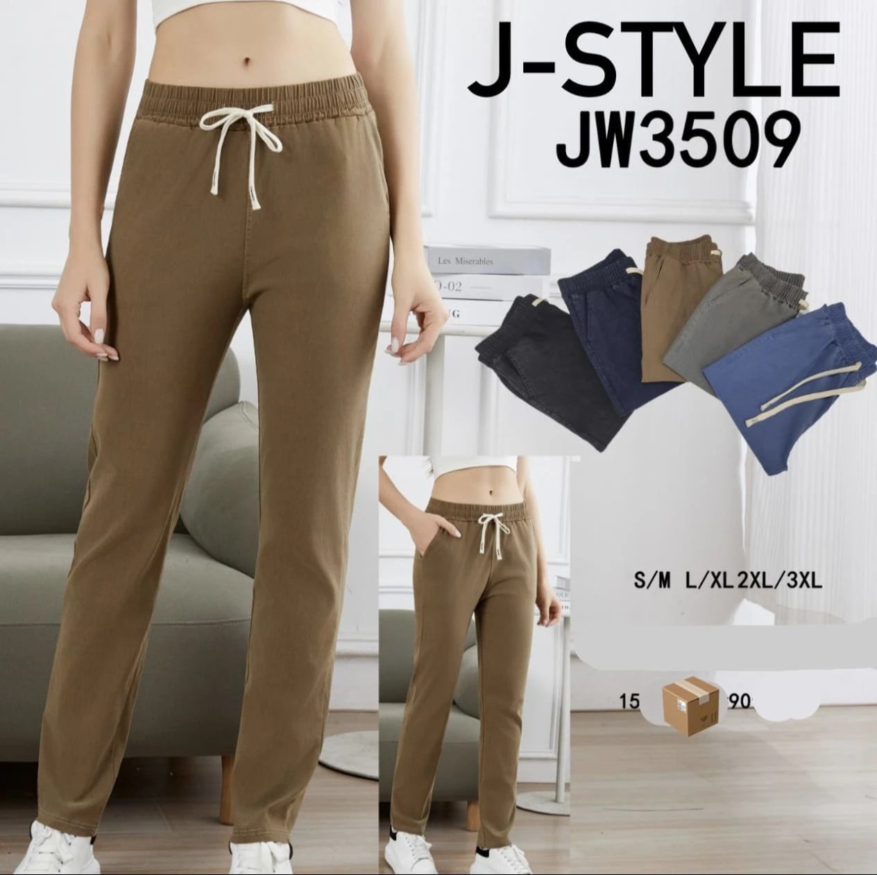 Pantalones con cordón-JW3509