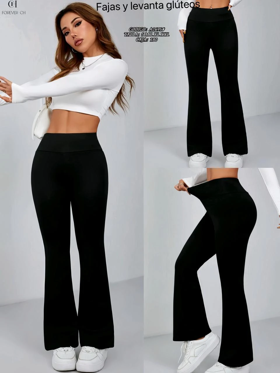 Pantalones levanta glúteos con efecto faja-A2695