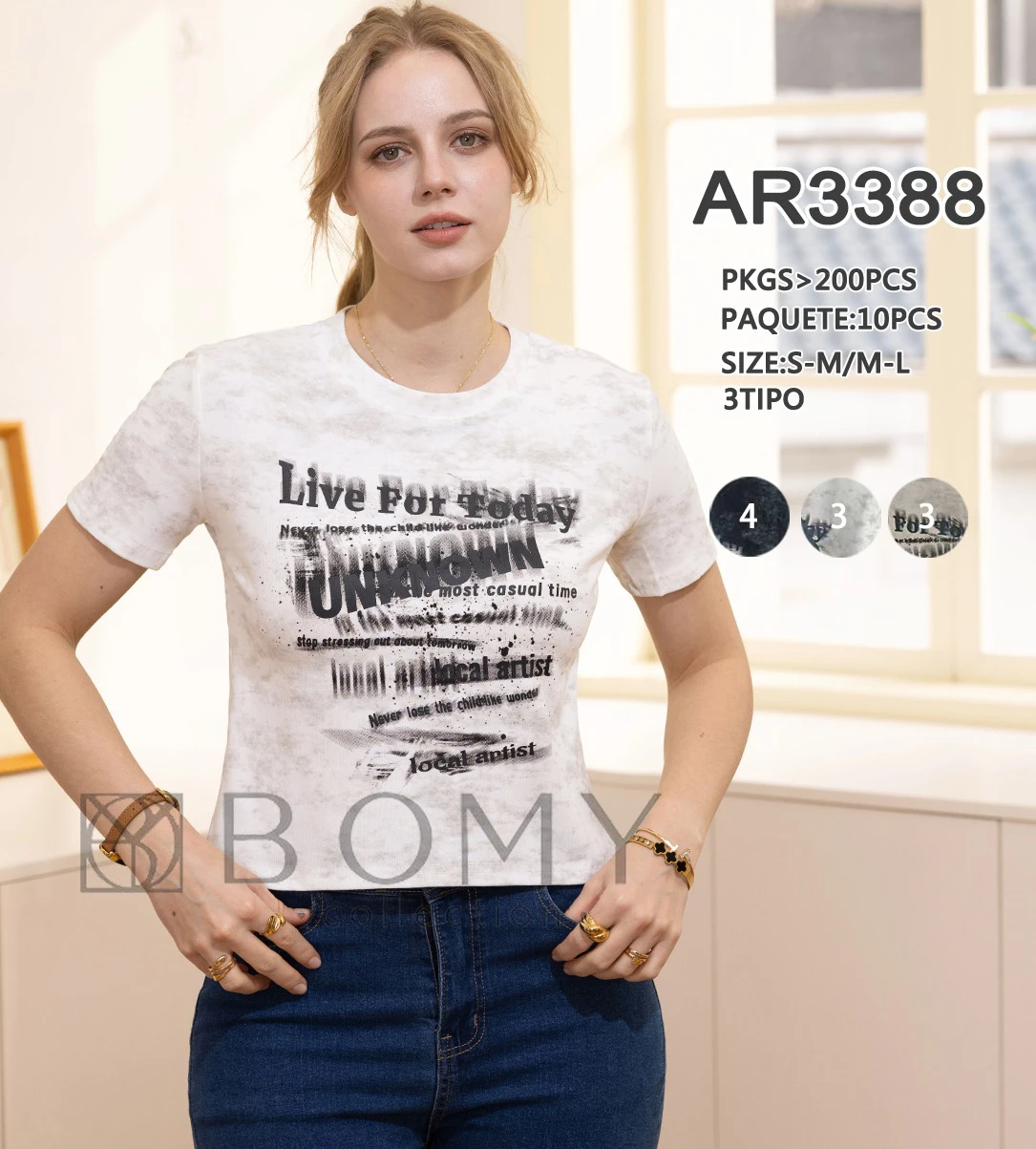 Playera de manga corta con estampado-AR3388