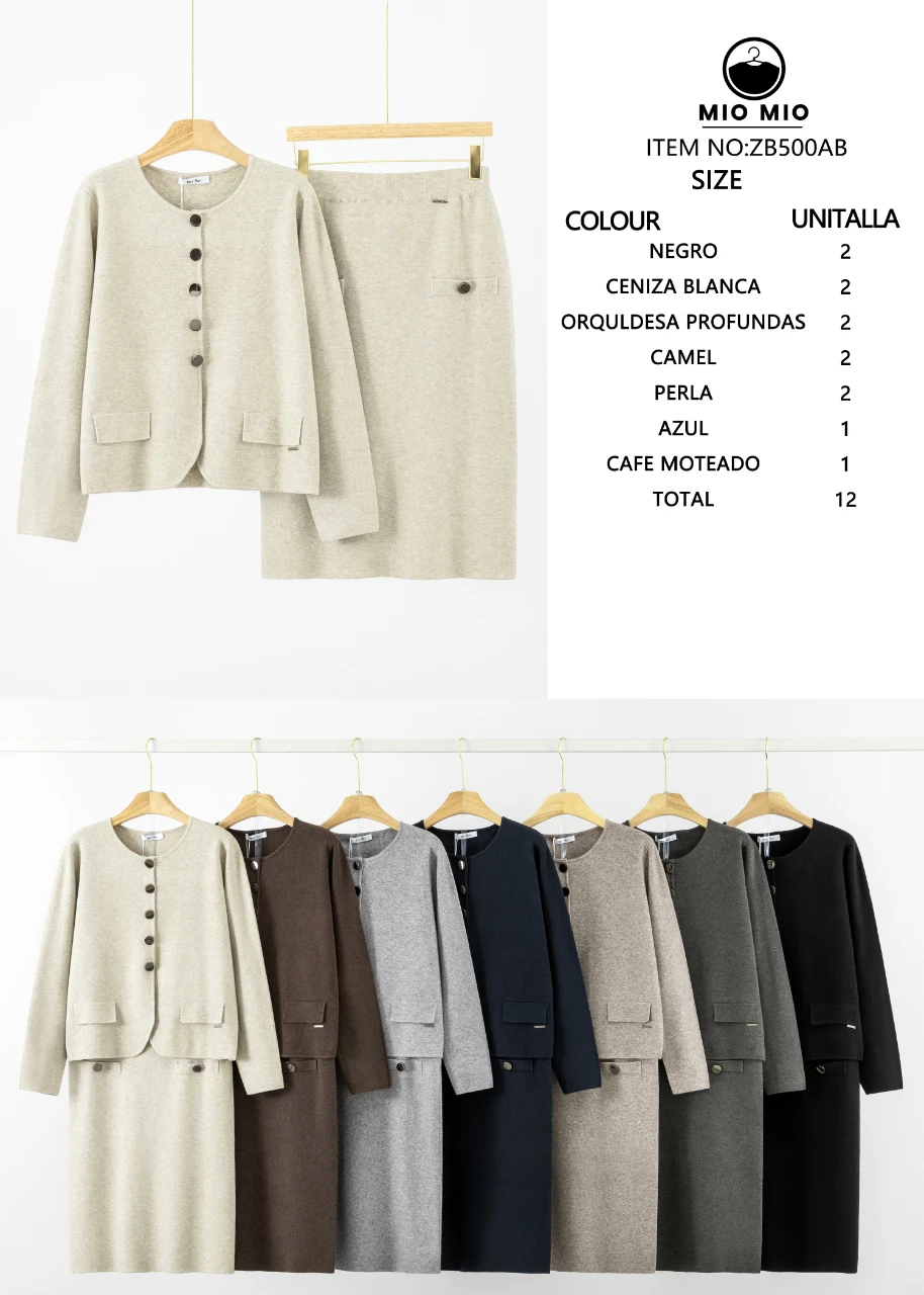 Conjunto de falda y chaqueta-ZB500AB