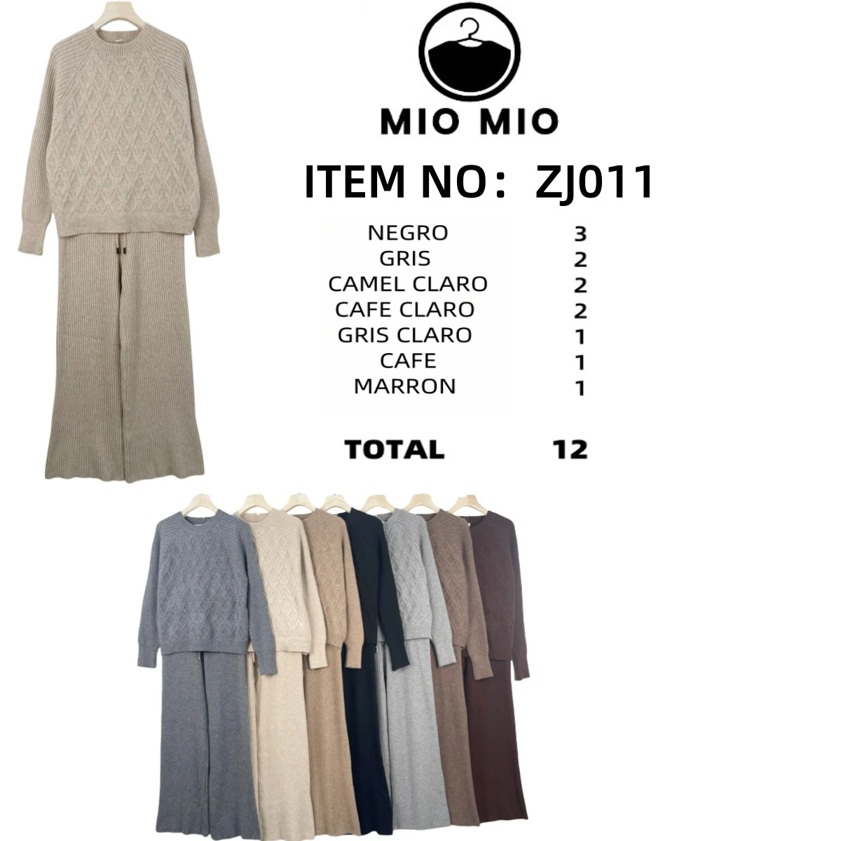 Conjunto de Suéter y Pantalón de Punto-ZJ011