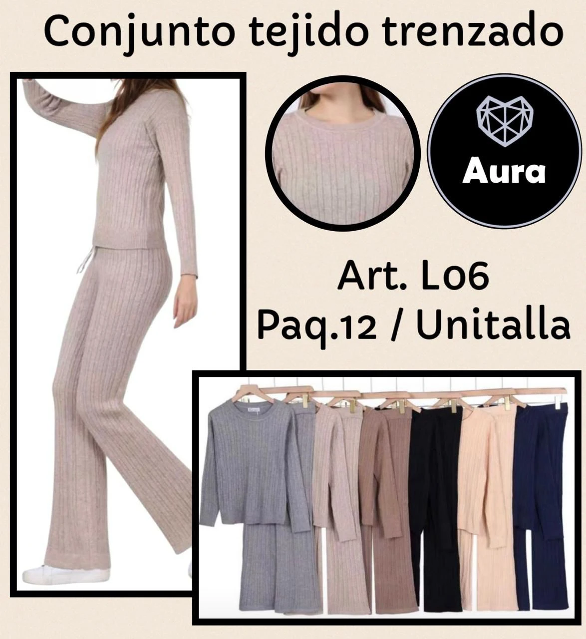 Conjunto tejido trenzado-L06