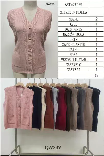 Chaleco de punto para mujer-QW239