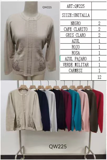 Suéter cardigan con diseño-QW225
