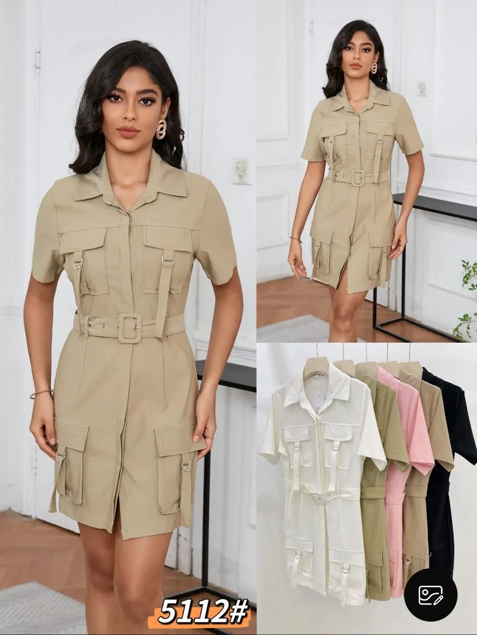 Vestido Safari Con Cinturón-00-5112