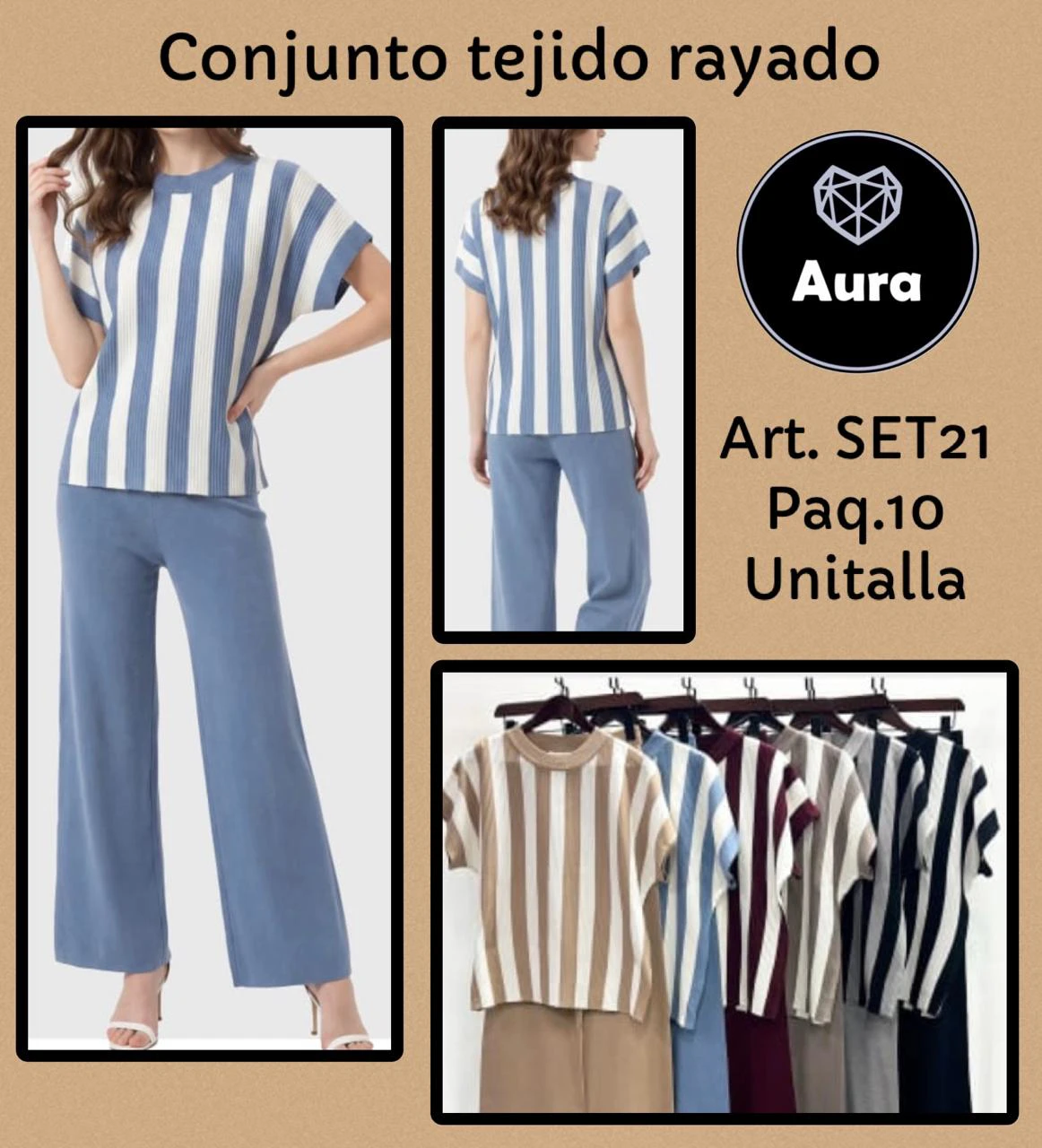 Conjunto tejido rayado-SET21