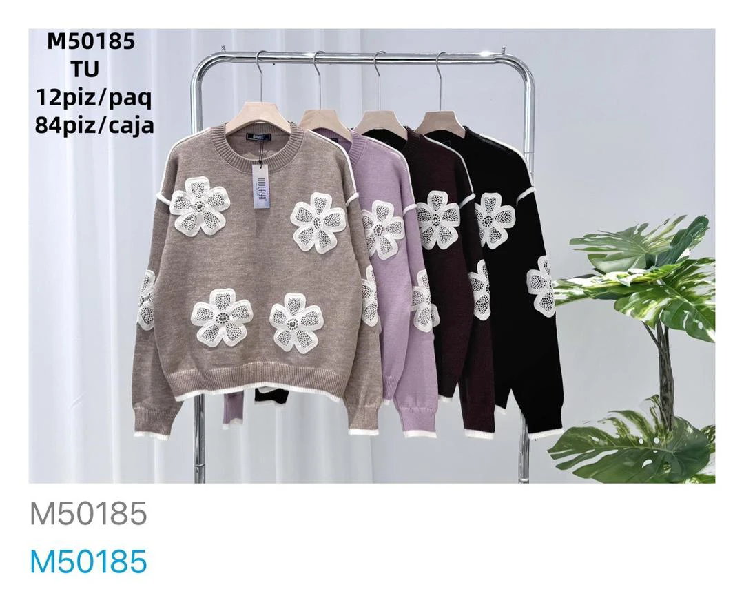 Suéter con flores-M50185