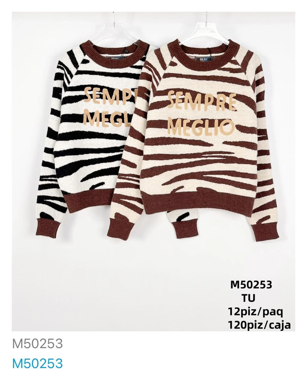 Suéter con estampado animal print-M50253