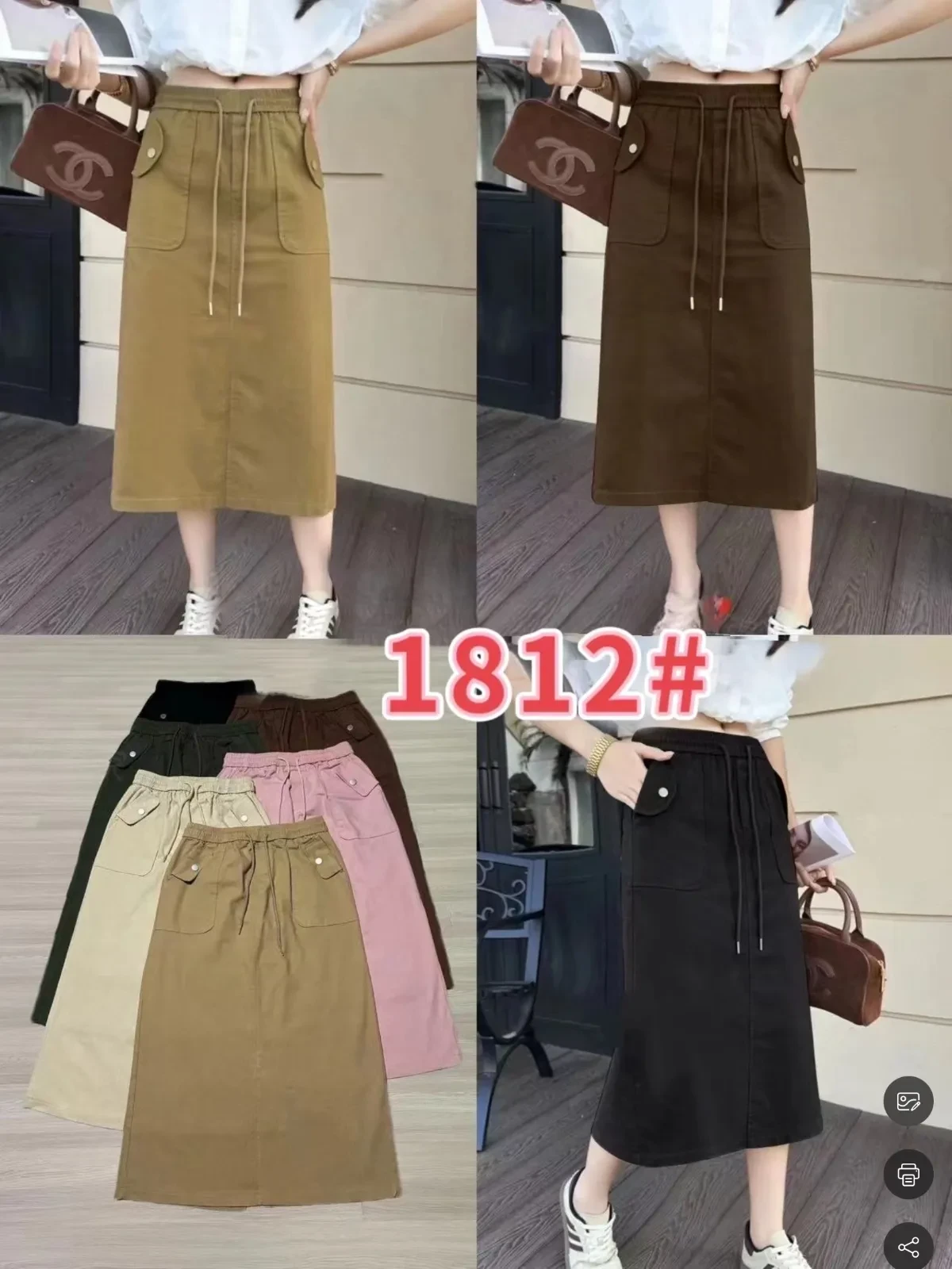 Falda Casual Midi-1812