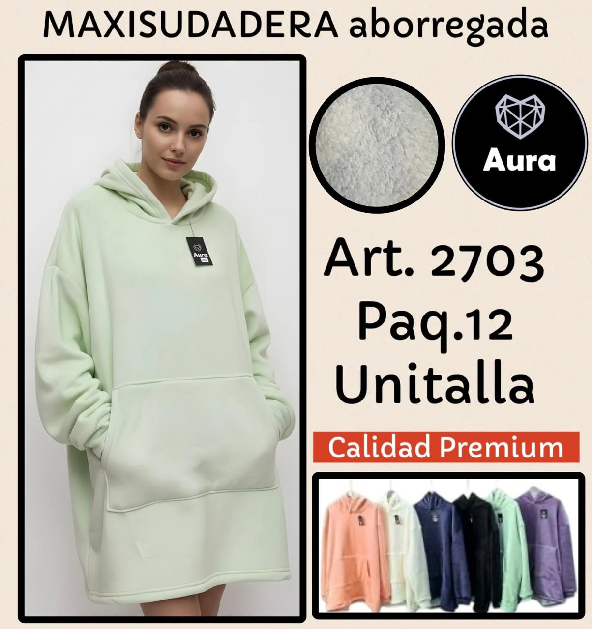 Maxisudadera AURA-2703