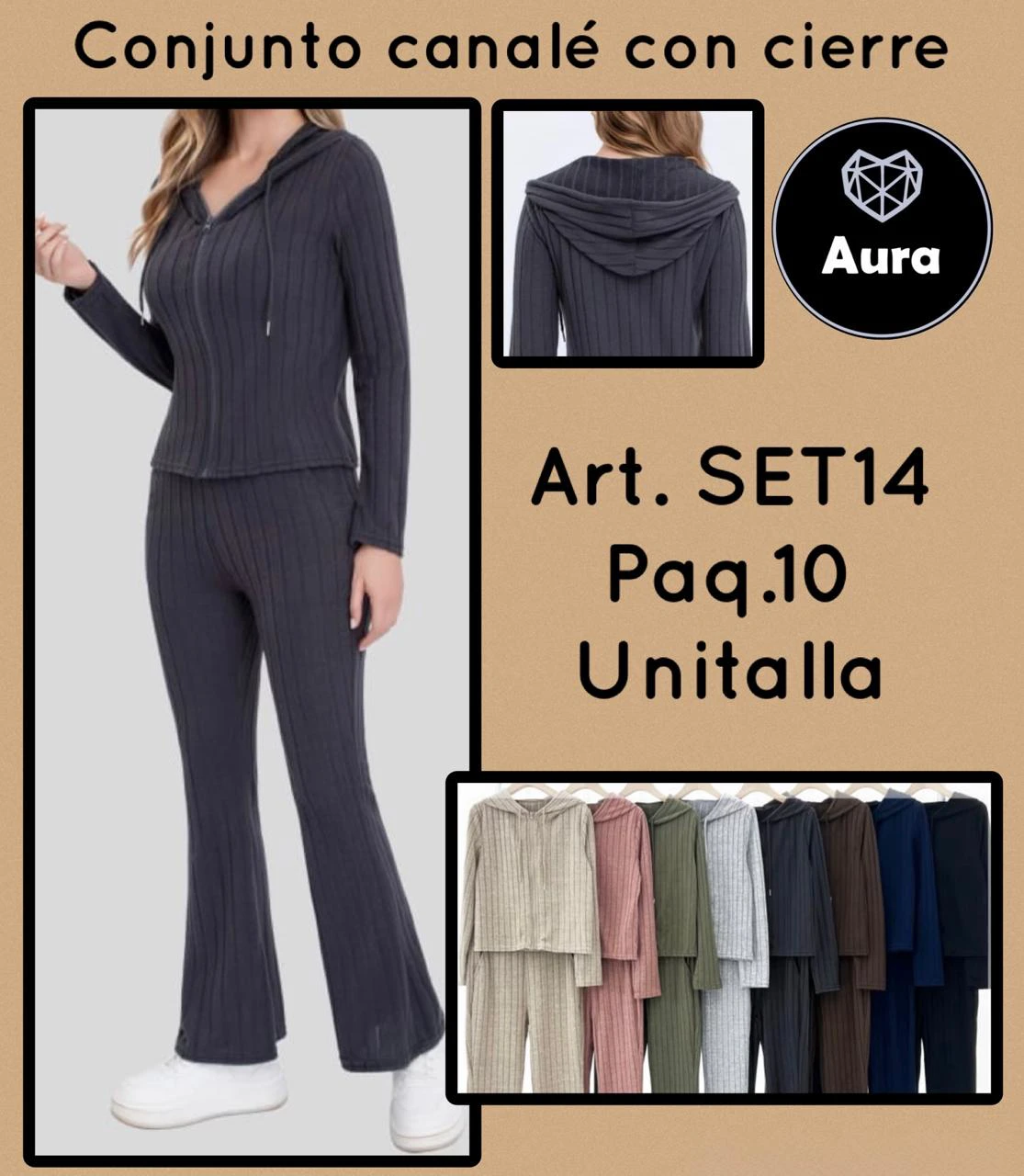 Conjunto canalé con cierre-SET14