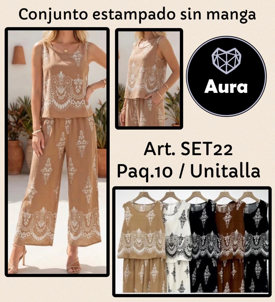 Conjunto estampado sin manga-SET22