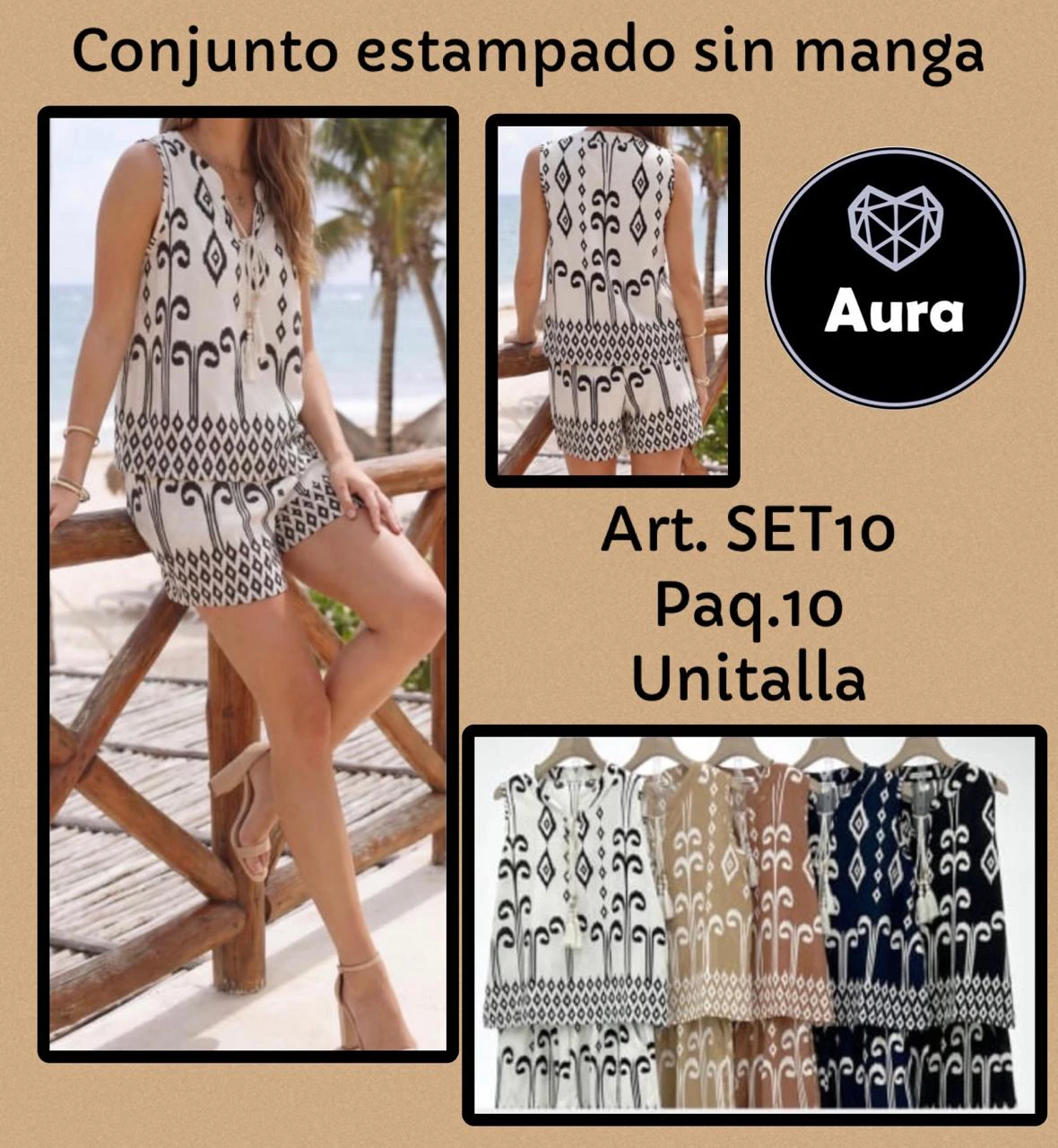 Conjunto estampado sin manga-SET10