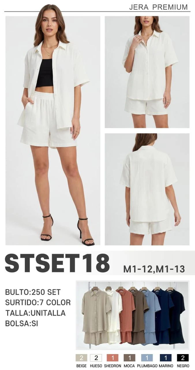 Conjunto de Camisa de Manga Corta y Shorts-STSET18