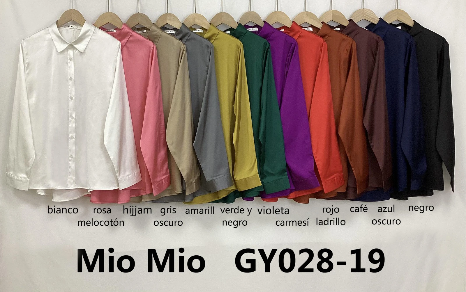 Camisa de satén de manga larga-GY028-19