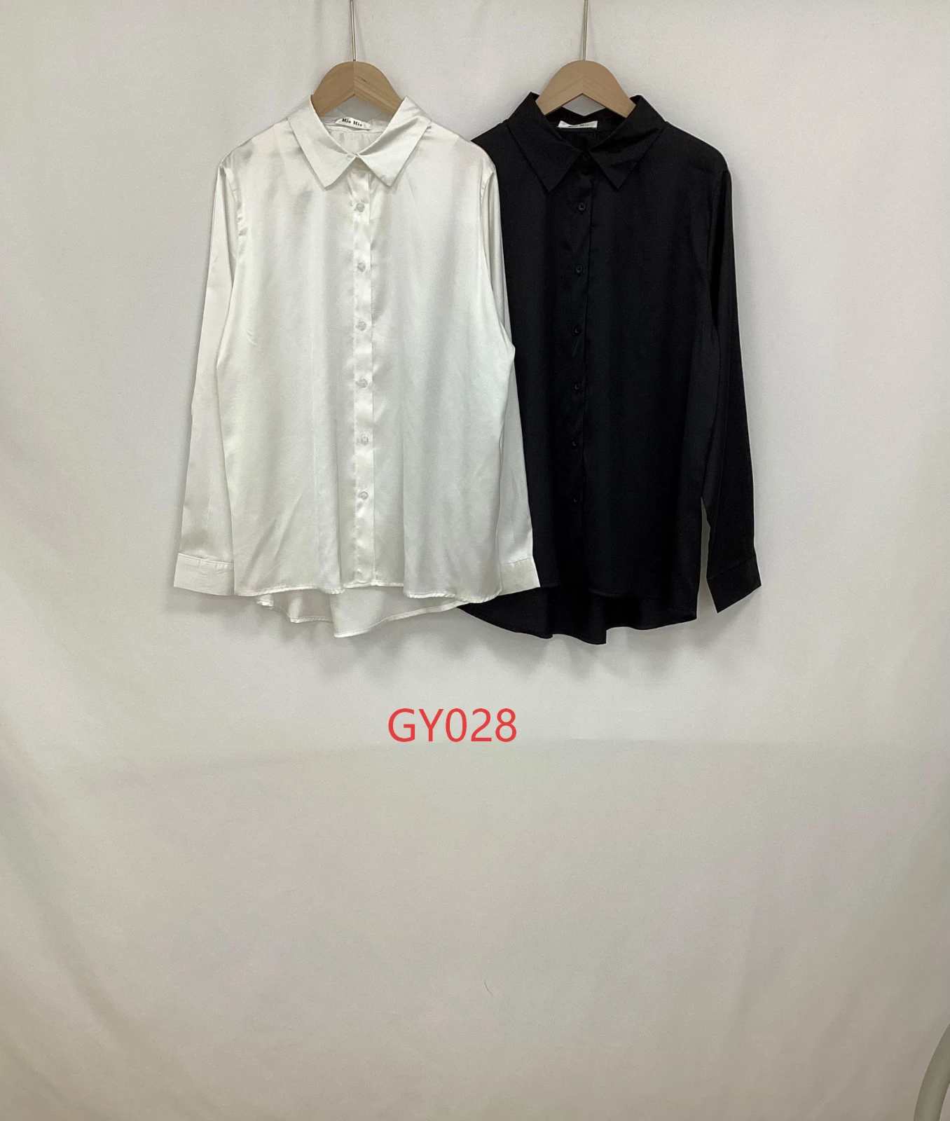 Camisas de manga larga satinadas-GY028