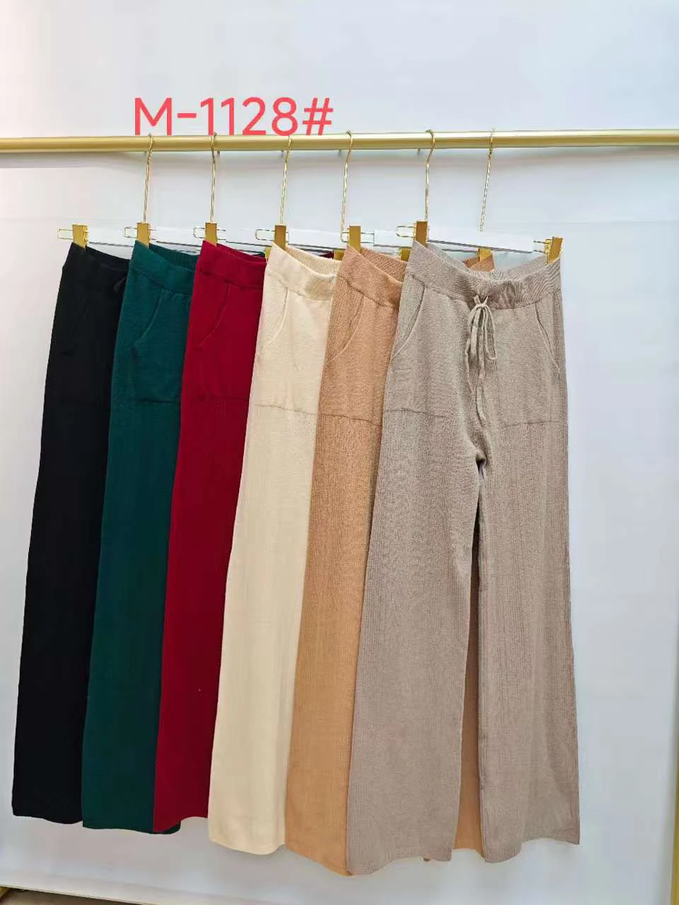 Pantalones Palazzo con bolsillos-M-1128