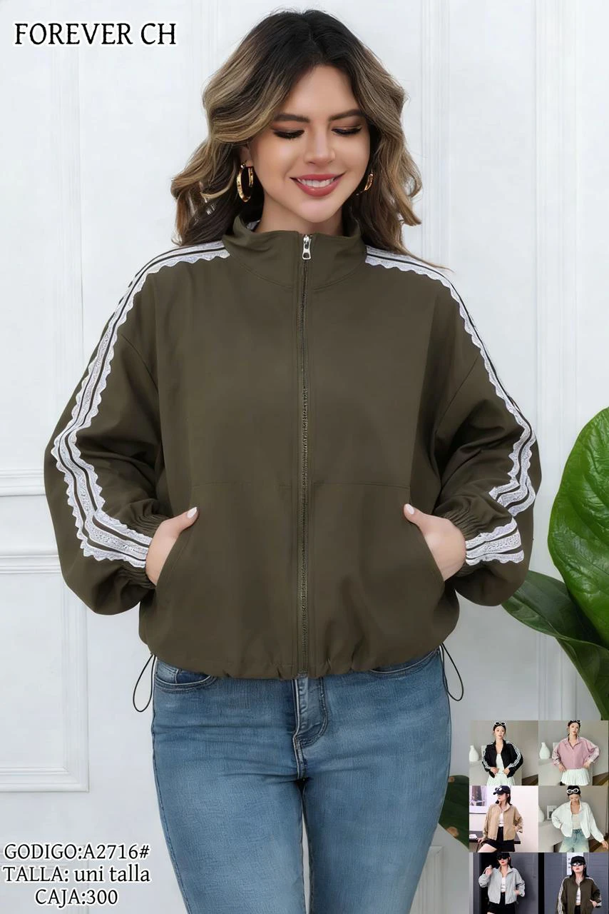 Chaqueta deportiva con rayas decorativas-A2716